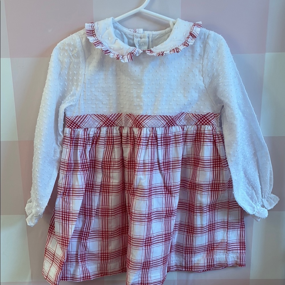 James & Lottie Swiss Dot and Plaid Dress